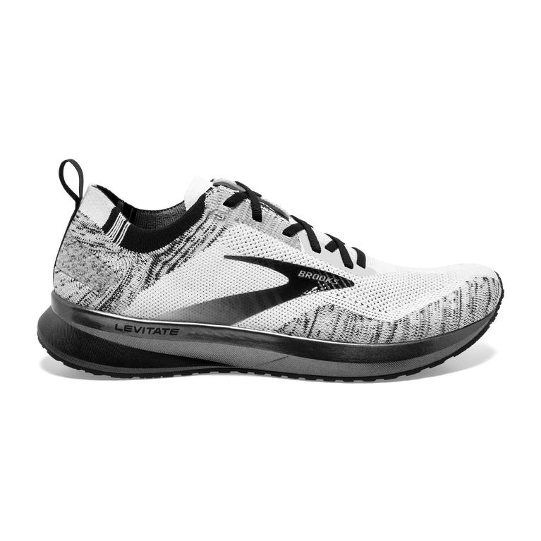 Brooks Men's Levitate 4 Road Running Shoes - White/Black (SKVJ38475)